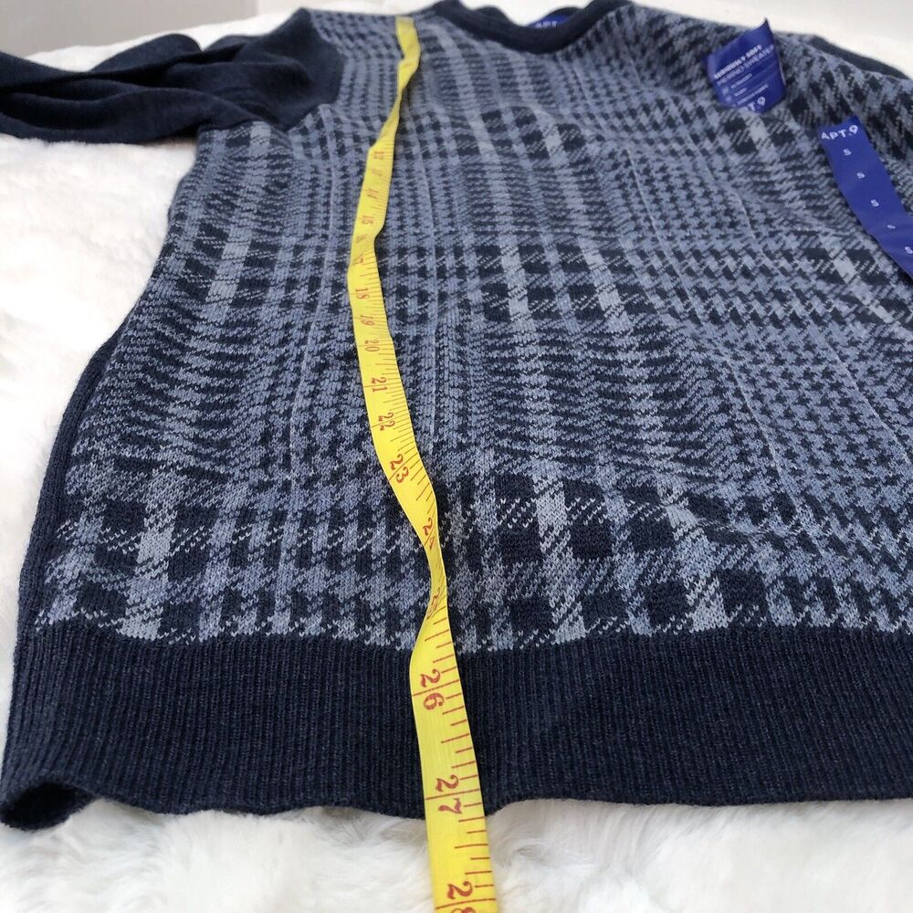 New Apt. 9 Merino Men's Sz Small Sweater Pullover Colorblock Stretch Round Neck - Picture 6 of 11